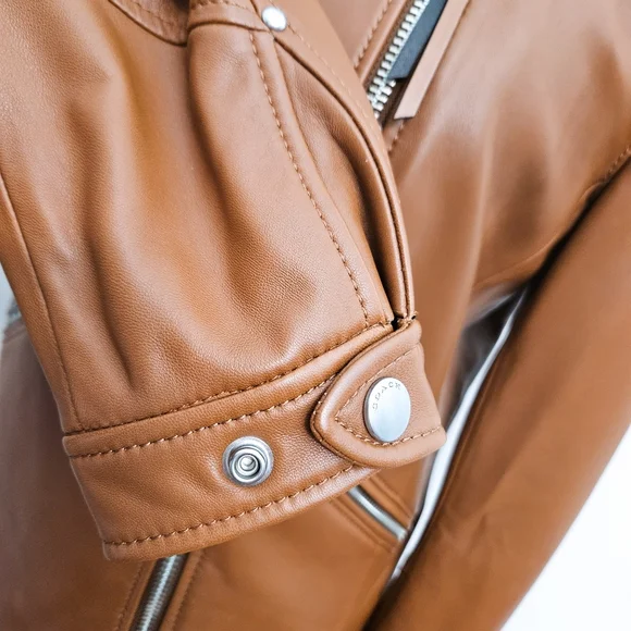 Coach Uptown Racer Leather Jacket - Picture 7 of 13